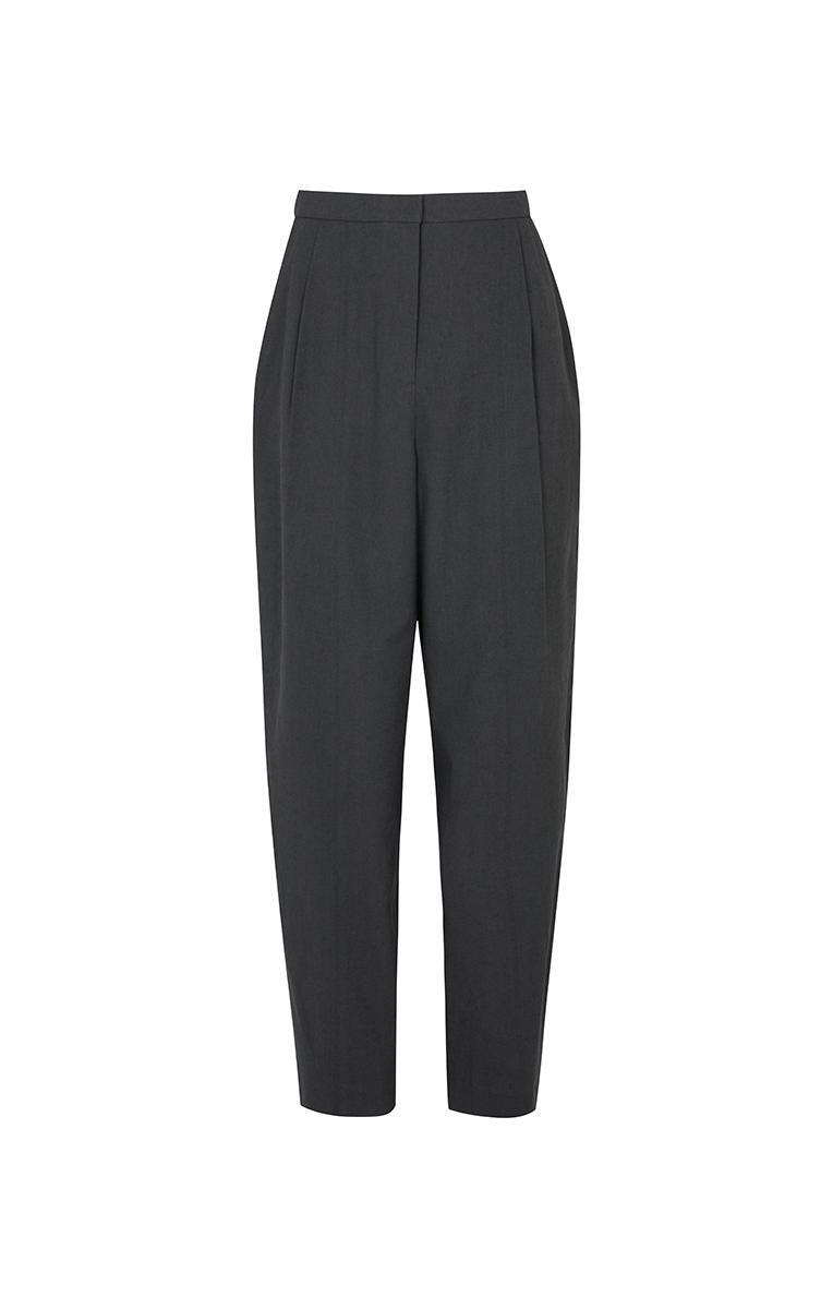 JONAS COTTON-LINEN BLENDED TAPERED PANTS (CHARCOAL)